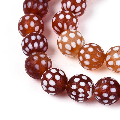 Tibetan Style Natural Agate dZi Beads Strands G-T144-36A-02-1