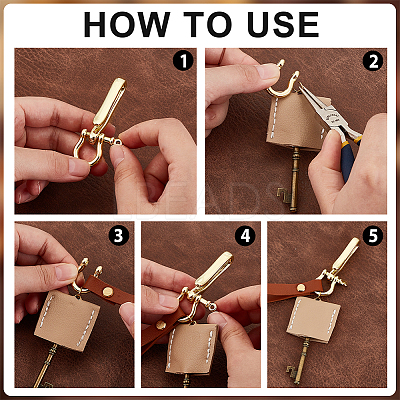 2Pcs Brass Shackle Clasps with Brass S Hook Clasps KK-PH0010-57LG-1