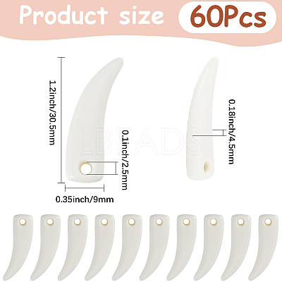 60Pcs Opaque Acrylic Pendants OACR-SP0002-35-1