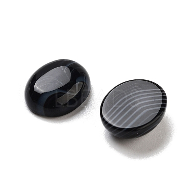 Natural Dyed & Heated Black Agate Cabochons G-G145-01A-31-1
