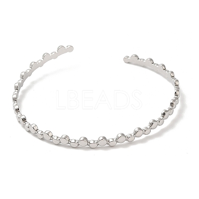 Non-Tarnish 304 Stainless Steel Flat Round Wrap Cuff Bangles for Women BJEW-L682-010P-1