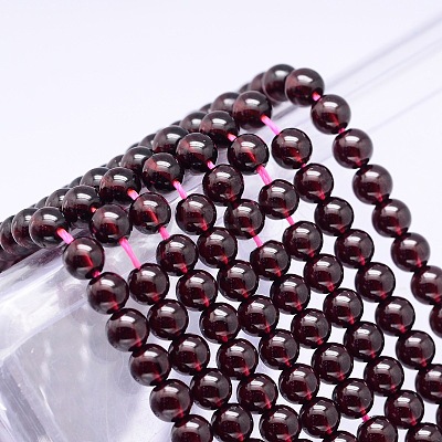 Mozambique Import Natural Grade AAAA Garnet Round Beads Strands G-E300-AAAA-5mm-1
