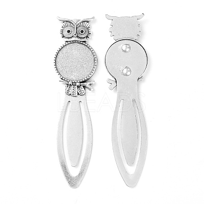 Owl Vintage Tibetan Style Alloy Bookmarks Cabochon Settings X-TIBE-Q032-28AS-NR-1