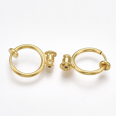 Brass Clip-on Earring Converters Findings KK-T038-243G-1