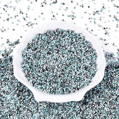 Spray Painted Picasso Cylinder Glass Seed Beads GLAA-T028-12A-07-1
