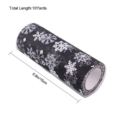 Snowflake Deco Mesh Ribbons OCOR-P010-G15-1