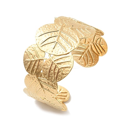 304 Stainless Steel Cuff Bangles for Women BJEW-B120-02G-01-1