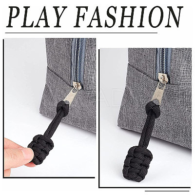 20Pcs 10 Colors Nylon Braided Zipper Pull Tab FIND-GF0004-46-1