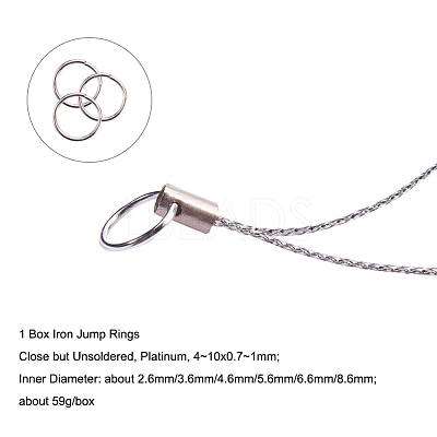 1 Box Iron Open Jump Rings IFIN-X0005-P-B-1