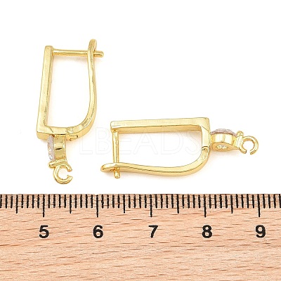 Brass Micro Pave Cubic Zirconia Hoop Earring Findings CU-CBAB5B4-02G-1