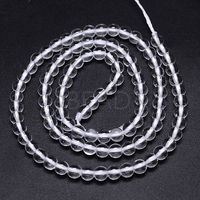 Round Natural Grade AA Quartz Crystal Beads Strands G-H1648-6mm-01N-AA-1