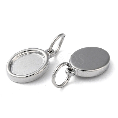 Tarnish Resistant 304 Stainless Steel Pendant Cabochon Settings STAS-Q308-01P-1