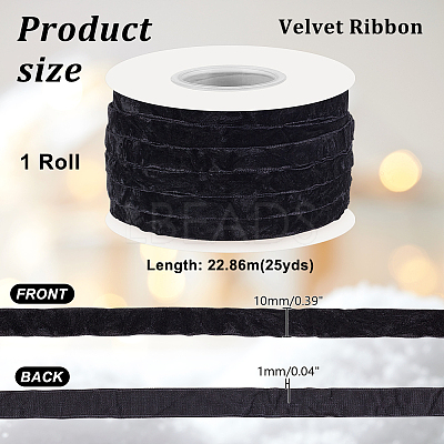 25 Yards Single Face Crushed Velvet Ribbon OCOR-WH0085-32B-1