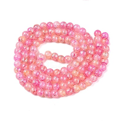 Drawbench Crackle Glass Beads Strands GLAA-N006-8mm-11-1