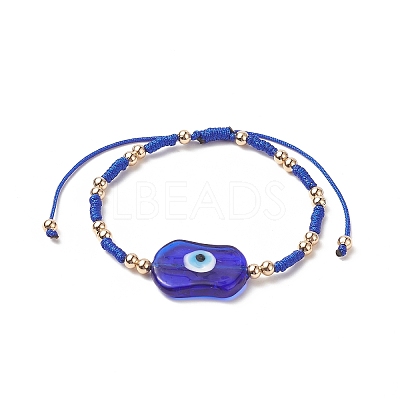 3Pcs 3 Color Evil Eye Lampwork & Glass Seed Braided Bead Bracelets Set for Women BJEW-JB09250-1