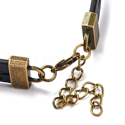 Hollow Cross PU Leather Bracelet Making MAK-I020-01D-1