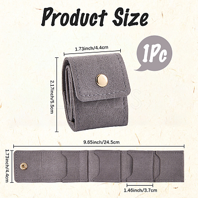 1Pc PU Leather Jewelry Rolls ABAG-CL0001-43C-1
