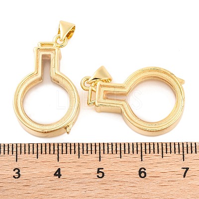 Rack Plating Brass Locket Pendants KK-F874-01G-17-1