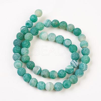 Natural Weathered Agate Beads Strands G-G589-8mm-08-1