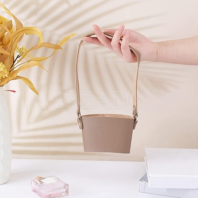 PU Leather Heat Resistant Reusable Cup Sleeve AJEW-GF0003-90C-1