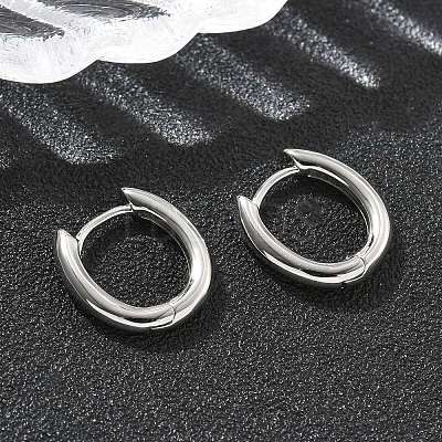 Oval Brass Hoop Earrings EJEW-D320-09P-1