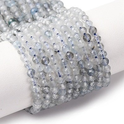 Natural Aquamarine Beads Strands G-F509-10-3mm-1