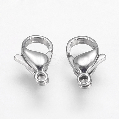 Tarnish Resistant 304 Stainless Steel Lobster Claw Clasps Hand Polished STAS-F125-12x7mm-P-1