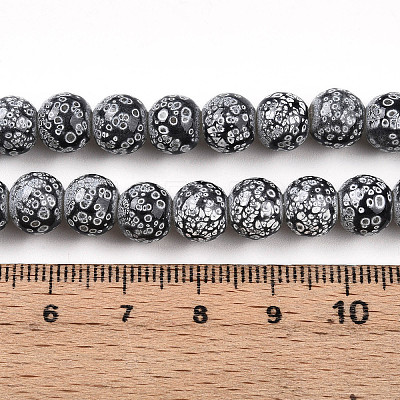 Transparent Baking Paint Glass Beads Strands X-DGLA-N009-8mm-10-1