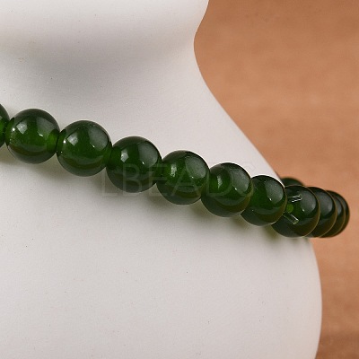 Natural TaiWan Jade Bead Stretch Bracelets X-BJEW-K212-A-019-1