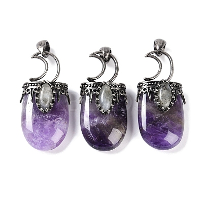 Natural Amethyst Pendants G-L524-17AS-07-1