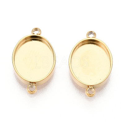 304 Stainless Steel Connector Cabochon Settings STAS-N115-35G-1