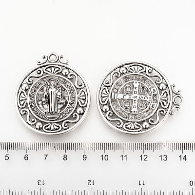 Tibetan Style Alloy Pendants TIBEP-Q078-01AS-RS-1