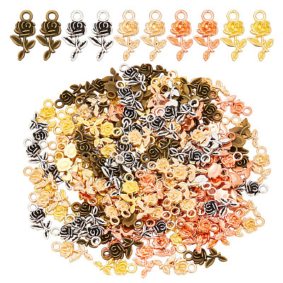 150Pcs 5 Colors Tibetan Style Alloy Pendants FIND-AR0004-39-1
