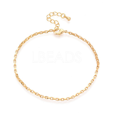 Brass Cable Chain Bracelets for Women BJEW-N032-08C-G-1