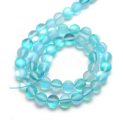 Synthetic Moonstone Beads Strands X-G-F142-6mm-03-1