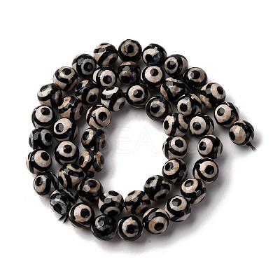 Tibetan Style 3-Eye dZi Beads TDZI-G341-8mm-08-1