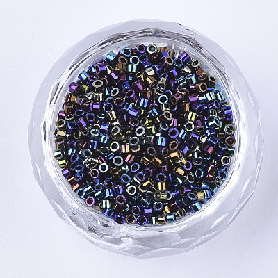 Electroplate Cylinder Seed Beads SEED-Q036-02A-B02-1