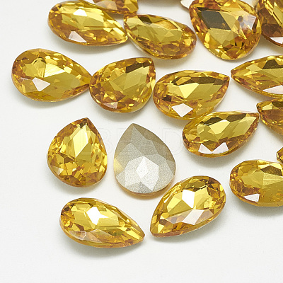 Pointed Back Glass Rhinestone Cabochons RGLA-T081-7x10mm-22-1