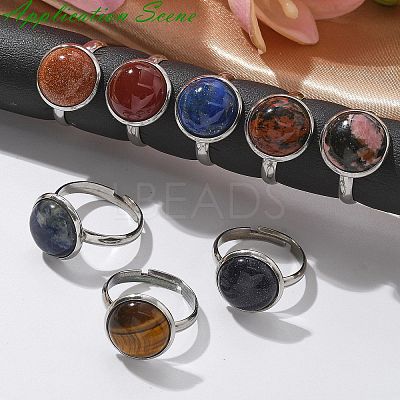 Tarnish Resistant 304 Stainless Steel Pad Ring Settings STAS-G173-19P-16mm-1