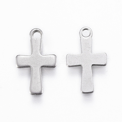 Tarnish Resistant 201 Stainless Steel Tiny Cross Charms STAS-L197-32P-1