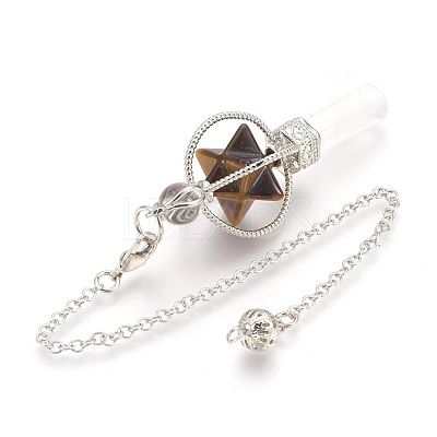 Natural Tiger Eye Dowsing Pendulums KK-F756-06D-1