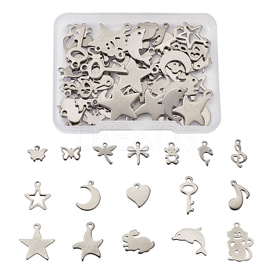 304 Stainless Steel Pendants STAS-TA0002-12P-1