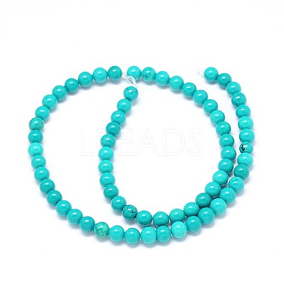 Natural Magnesite Round Bead Strands TURQ-E022-38B-6mm-1