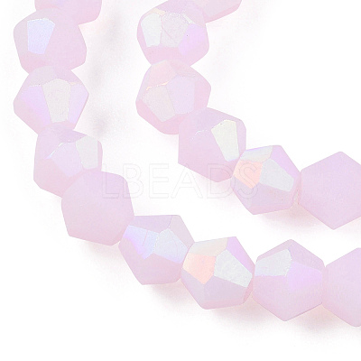 Imitation Jade Bicone Frosted Glass Bead Strands EGLA-A039-J4mm-MB02-1