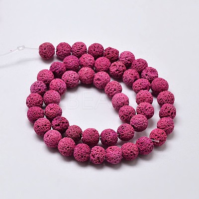Natural Lava Rock Round Bead Strands X-G-I124-6mm-05-1