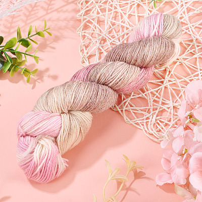 1 Skein 80% Wool 20% Acrylic Fiber Rainbow Segment Dyed Yarn OCOR-TA0003-02A-1