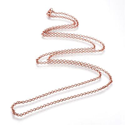 Iron Rolo Chains Necklace Making MAK-R015-45cm-R-1