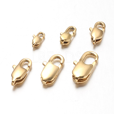 Ion Plating(IP) 304 Stainless Steel Lobster Claw Clasps Hand Polished LS-STAS-F094-05C-G-1