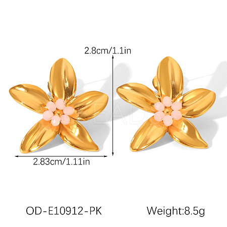 304 Stainless Steel Stud Earrings for Women WG18C3B-04-1