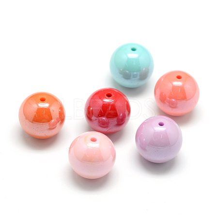 Pearlized Style Acrylic Beads X-MACR-S826-14mm-1